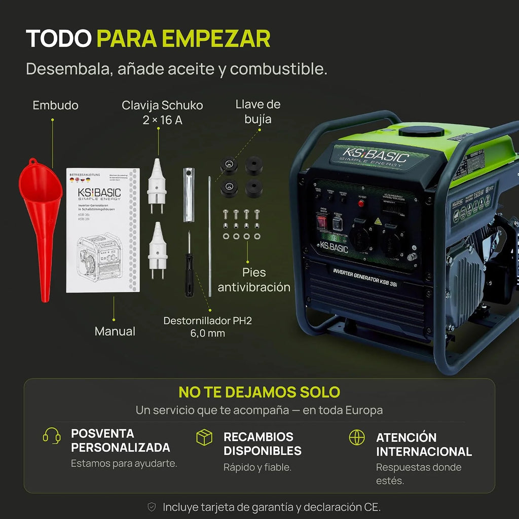 K&S BASIC 38i Generador inverter 3,8 kW, generador de corriente a gasolina portátil