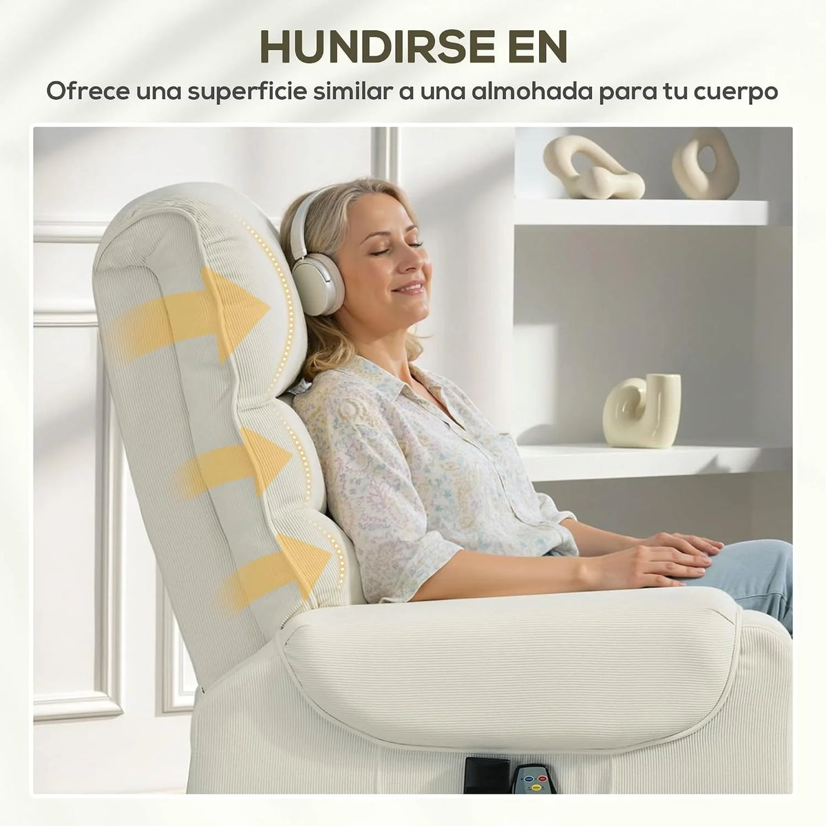 Homcom Electric Recliner Relax Armchair Lift People Massage Beige
