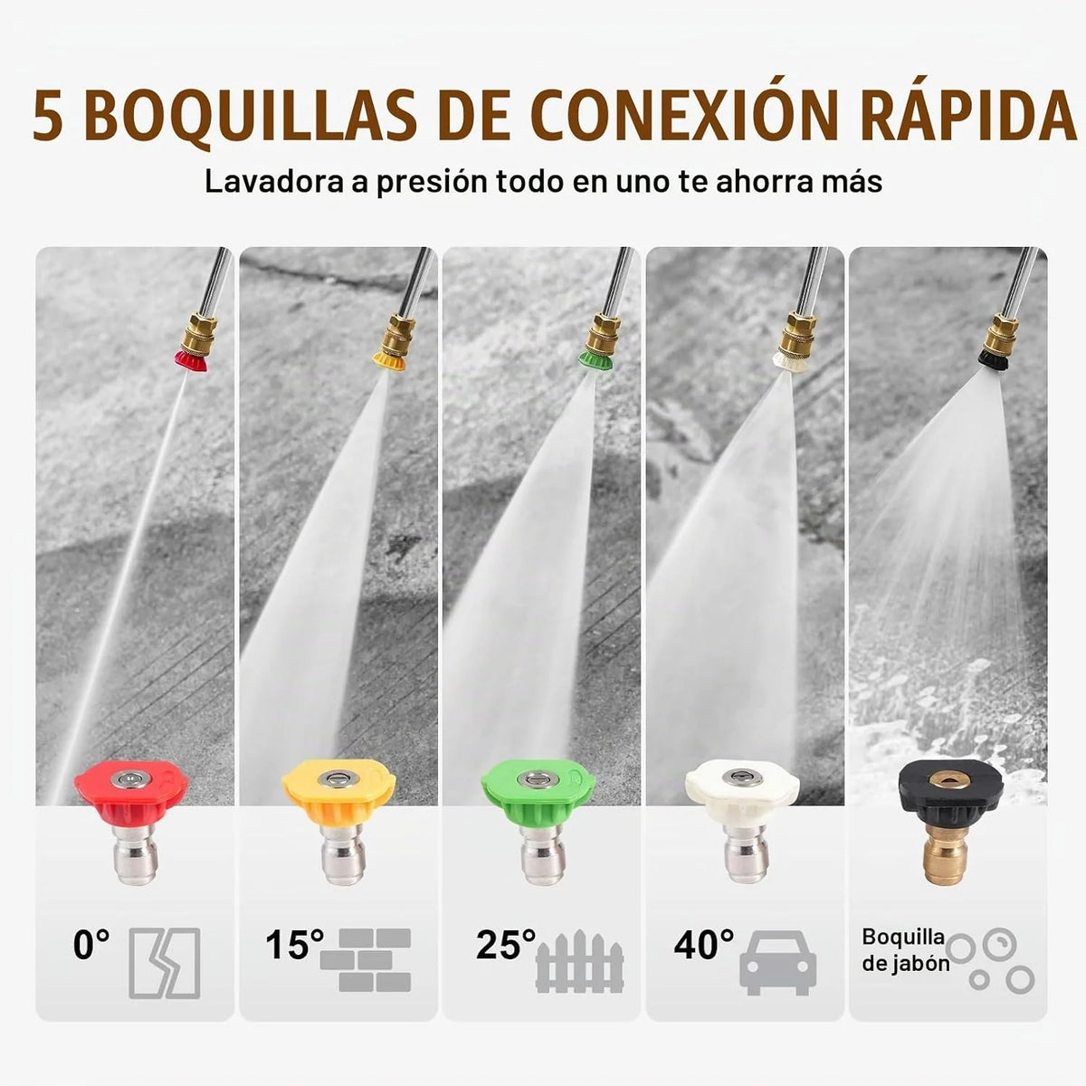 VEVOR Lavadora de Alta Presión a Gas Vertical 3400 PSI 2,6 GPM Limpiador de Alta Presión 10 L/min con Bomba de Aluminio, Pistola Rociadora, Varilla de Extensión, 5 Boquillas para Casas, Vehículos