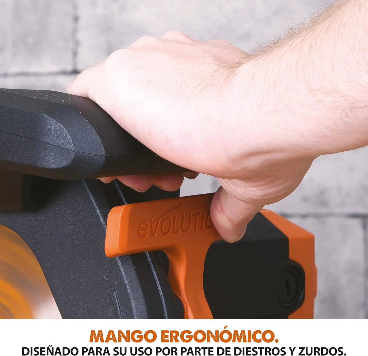 Evolution Power Tools - R210SMS-300+ Ingletadora deslizante multimaterial de 210 mm (230 V), con paquete plus, Corta acero dulce, aluminio, plástico, madera con clavos incrustados