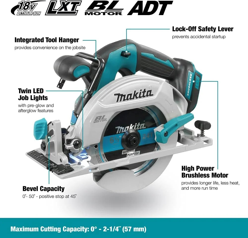 Makita DHS680Z Sierra, 18 V, Negro, One size
