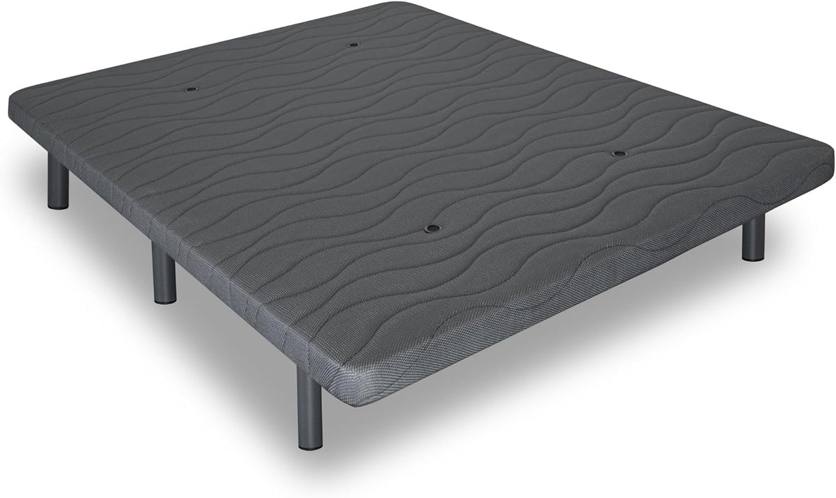 Matnature | Upholstered Base 3D l Stable Wood Structure | Super Resistant Metal Frame | Breathable FreshAir System | Base Height + Legs +/- 30 cm (150 x 190 cm, Grey)
