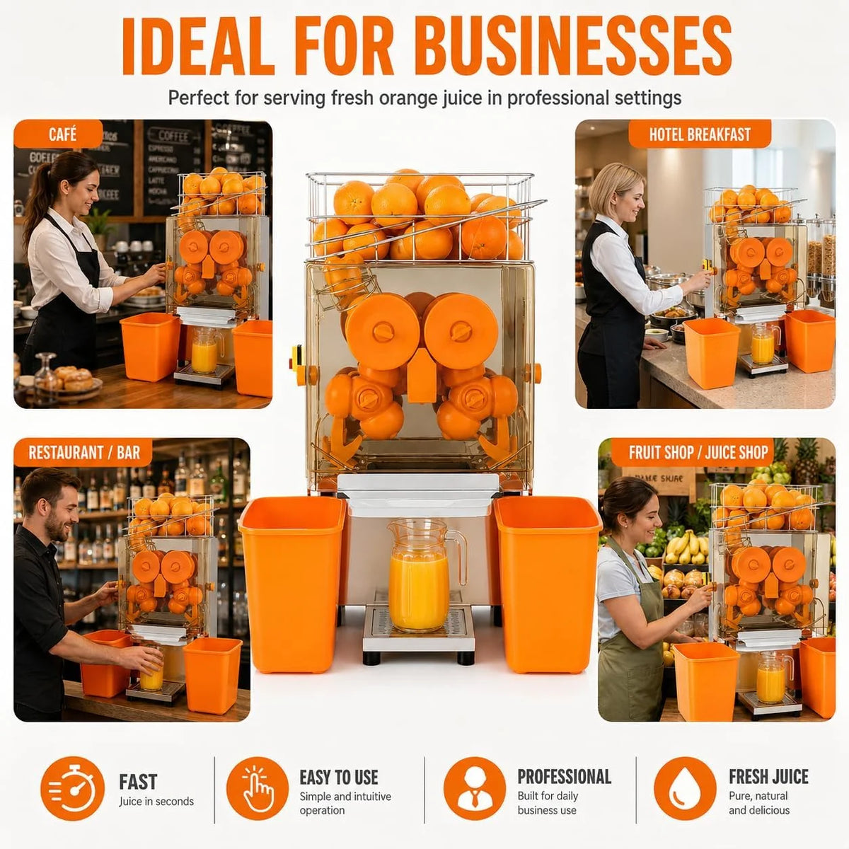 MAGIC SELECT Exprimidor de Naranjas Automático Profesional Hostelería