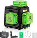 Huepar B03CG 3X360° Nivel Láser Verde 12 Líneas,Batería Recargable USB