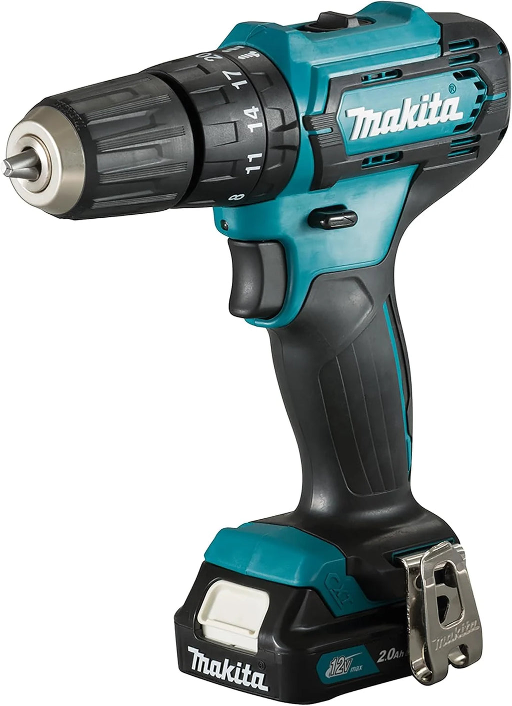Makita HP333DSAX1 Taladro atornillador inalámbrico 12 V máx. / 2,0 Ah, 2 baterías y cargador en maletín de transporte