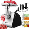 Picadora de carne eléctrica 5 en 1, 2000 W, con rallador, acero inoxidable