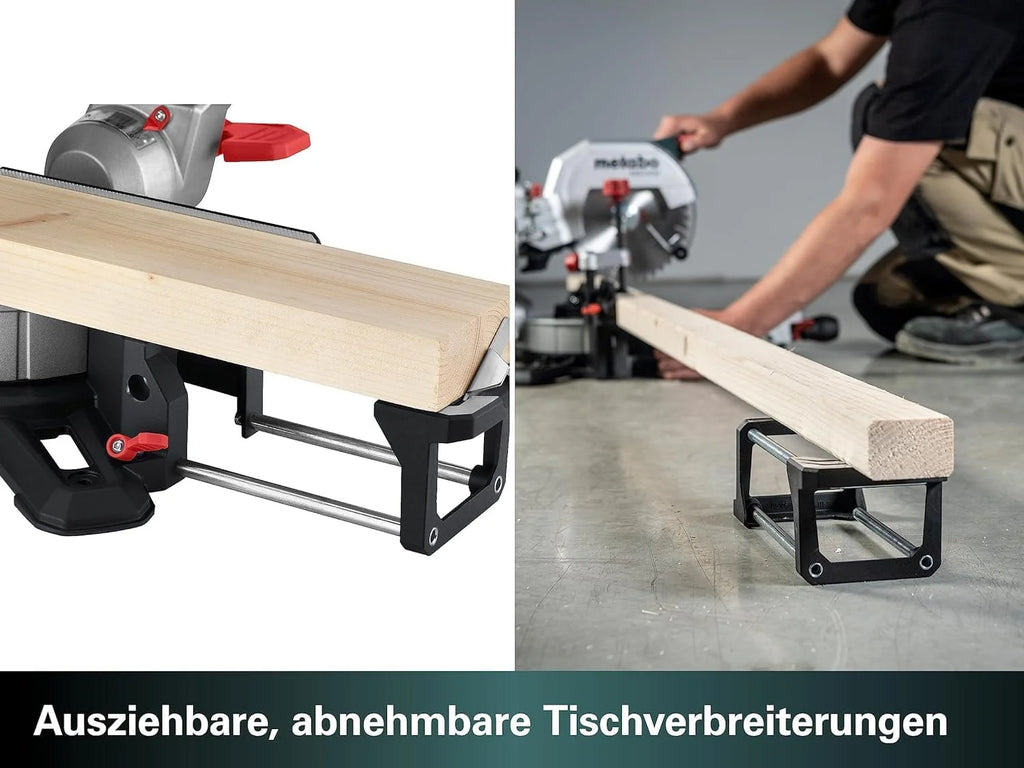 metabo KGS 254 M Sierra de Inglete y Tracción, Corte Preciso y Disco 254 mm