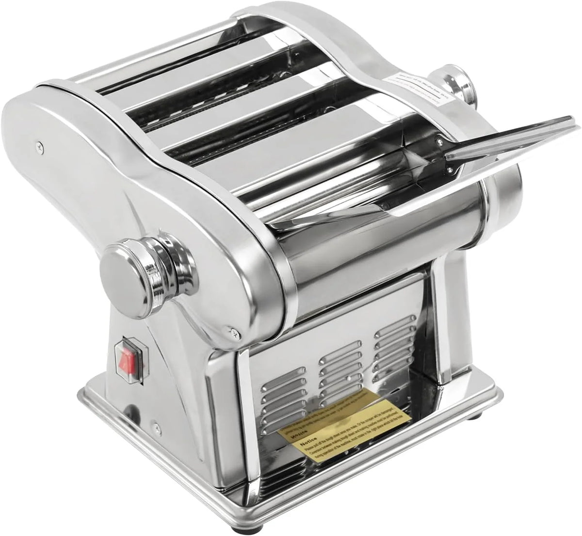 Máquina de pasta eléctrica de 3 cuchillas, acero inoxidable, máquina de pasta de 135 W, máquina para pasta con ajuste de espesor de 8 etapas para hacer espaguetis, lasaña, ravioli, Bola de masa