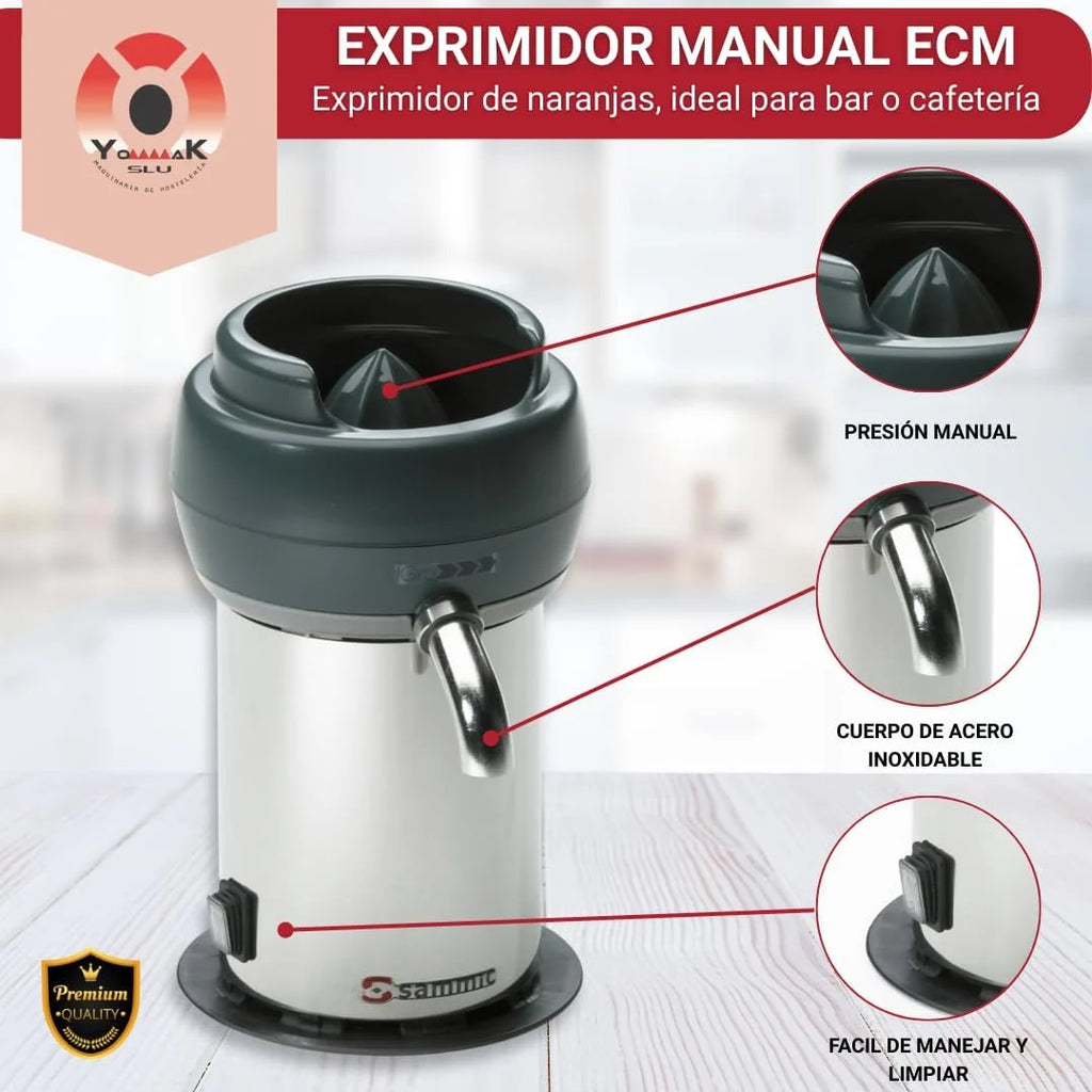 YOMMAK Exprimidor de Naranjas Electrico Profesional Sammic-ECM 130W | Exprimidor Manual Extractor de Zumos y Verduras de Acero Inoxidable Juicer | Repuestos Exprimidores