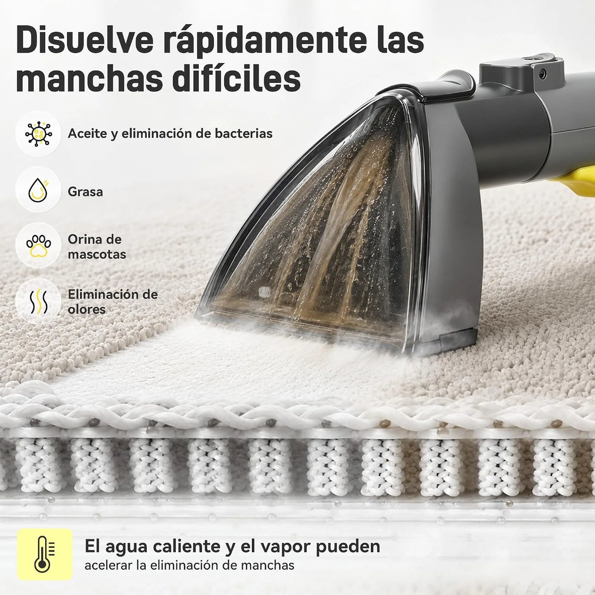 limpiador de tapicerias con función de vapor y calentamiento,18 kPa