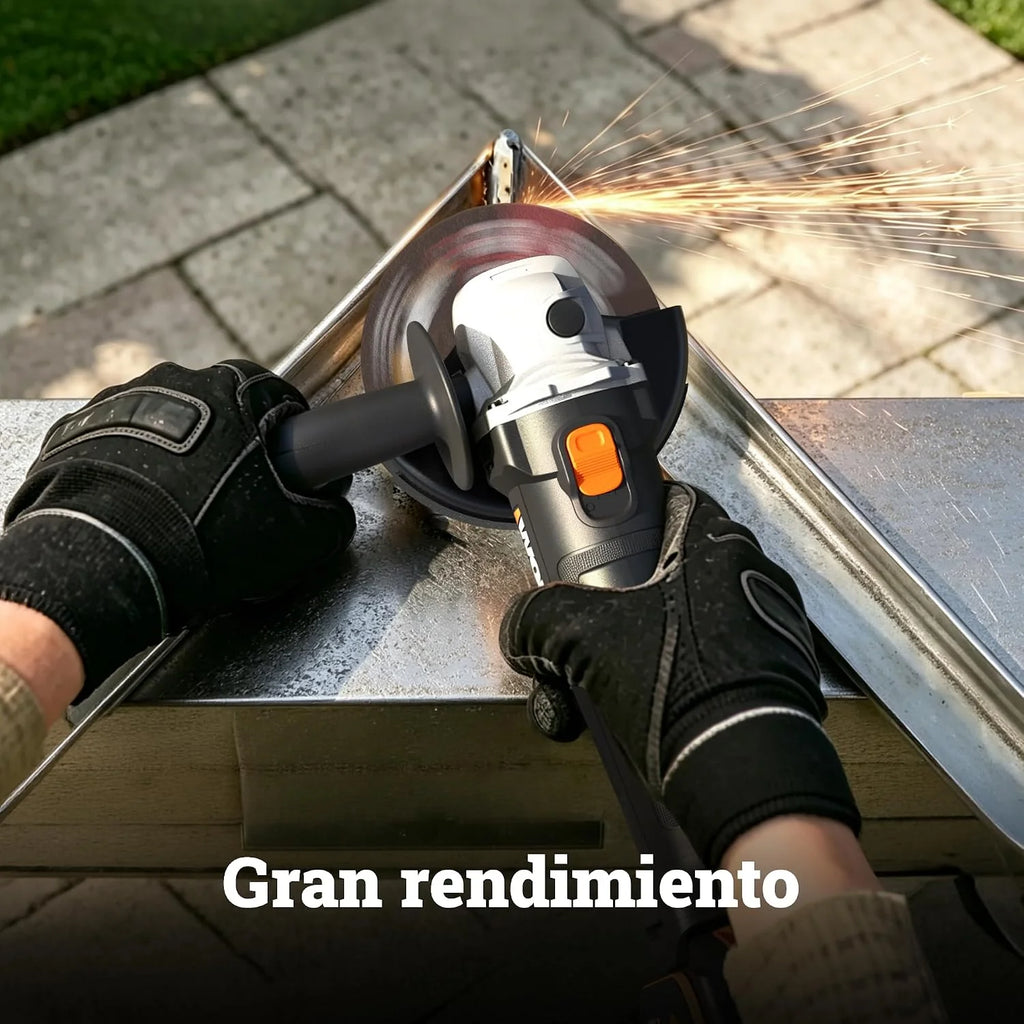 WORX WX807 Amoladora Angular 125mm con Batería 20v - 4Ah, 6 Velocidades