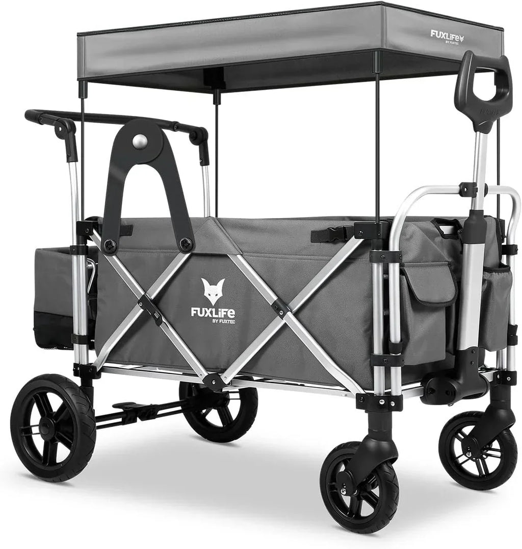FUXTEC FX-CTL900 Premium Grey, Original Folding Trolley for Children, Ideal Garden, Beach or City, Push or Pull, Load up to 75 kg.