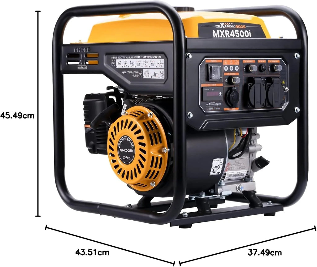 maXpeedingrods Generador inversor portátil de 3500 W, 4 tiempos gasolina