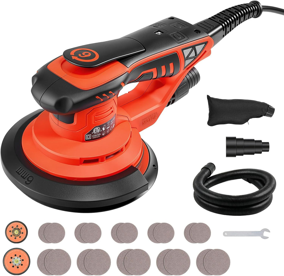 VEVOR Lijadora Orbital 400 W 7 Velocidades 4000-10000 RPM de 127 y 152,4 mm