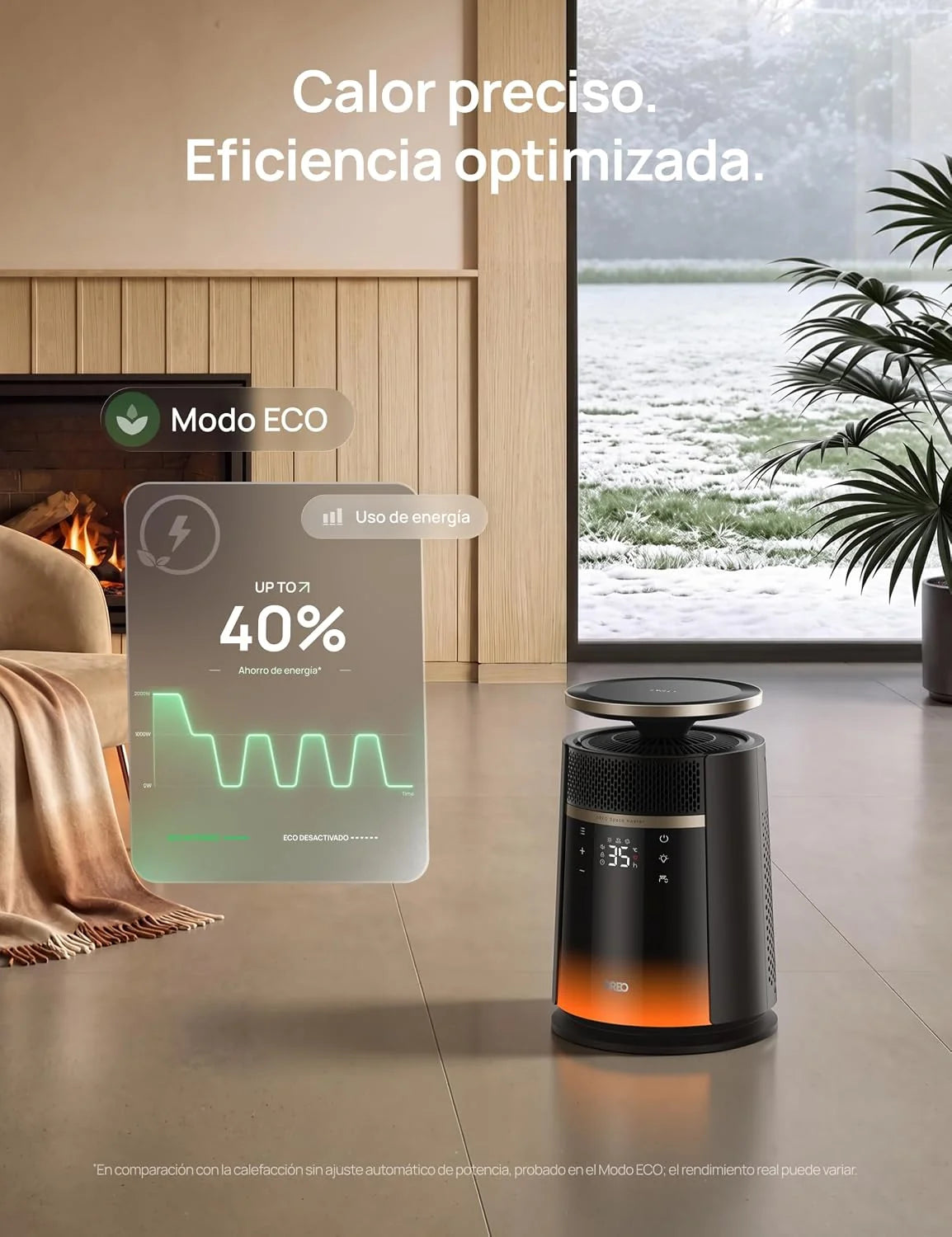 DREO Calefactor Ceramico, Modo 360° y Directo para Interiores