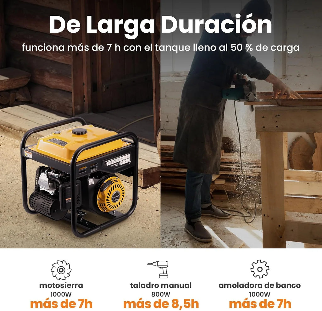 maXpeedingrods Generador inversor portátil de 3500 W, 4 tiempos gasolina