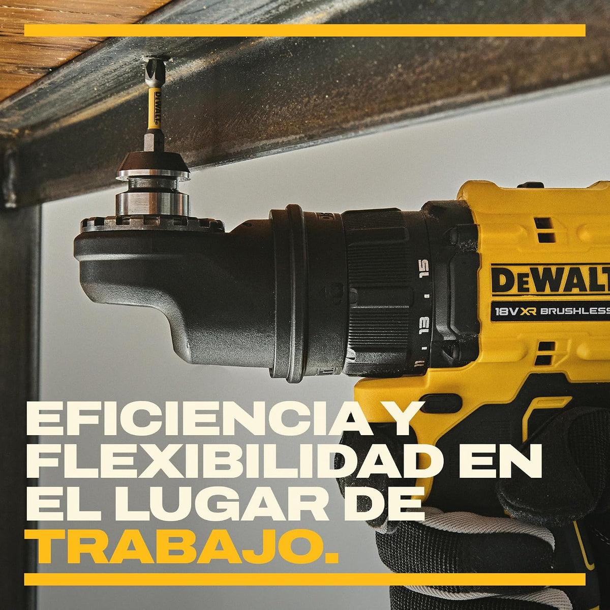 DEWALT Taladro atornillador 18V XR multicabezal, 4 cabezales, DCD803KN-XJ