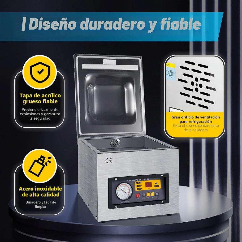 Envasadora al vacío 220 V DZ-260 selladora profesional al vacío máquina de vacío para alimentos instrumento preciso metal raro, etc