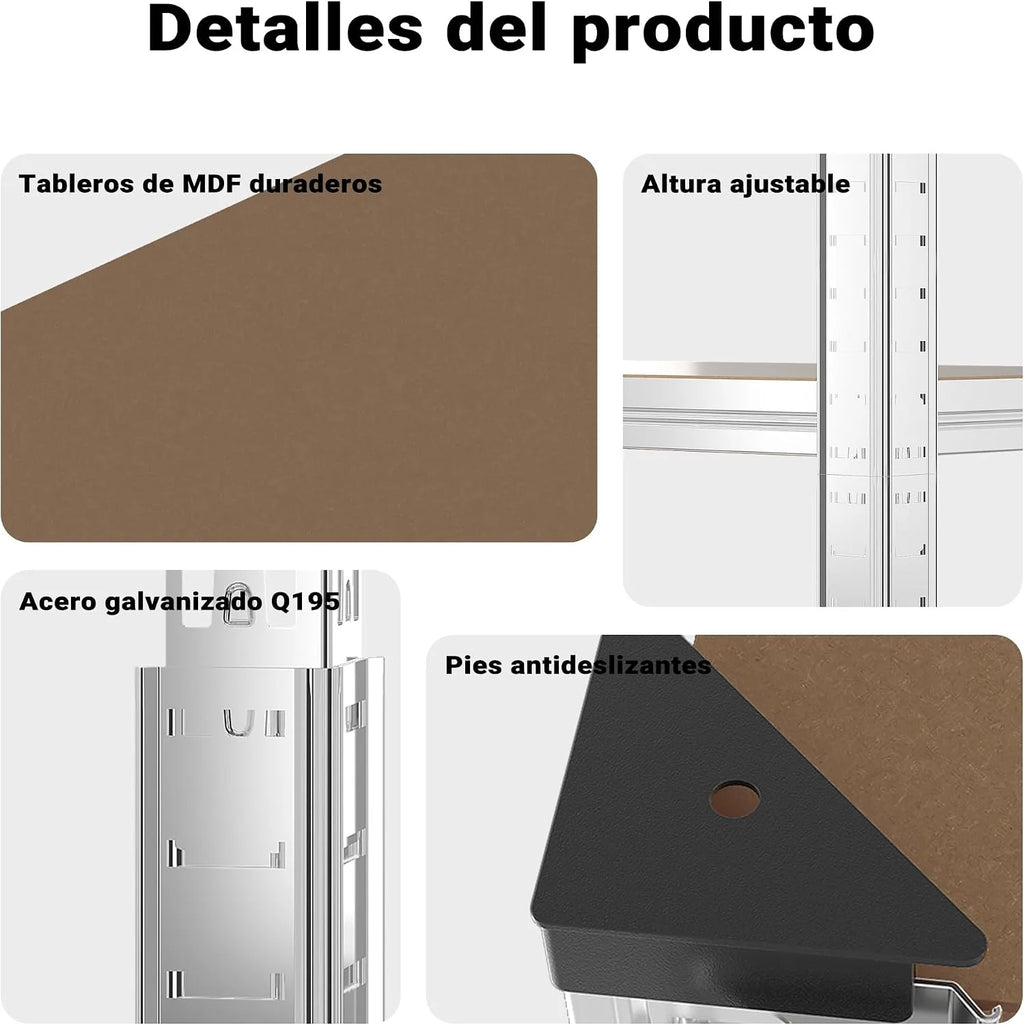 WilTec Estantería para Cargas Pesadas de Esquina Almacenaje en trastero almacén Garaje Taller