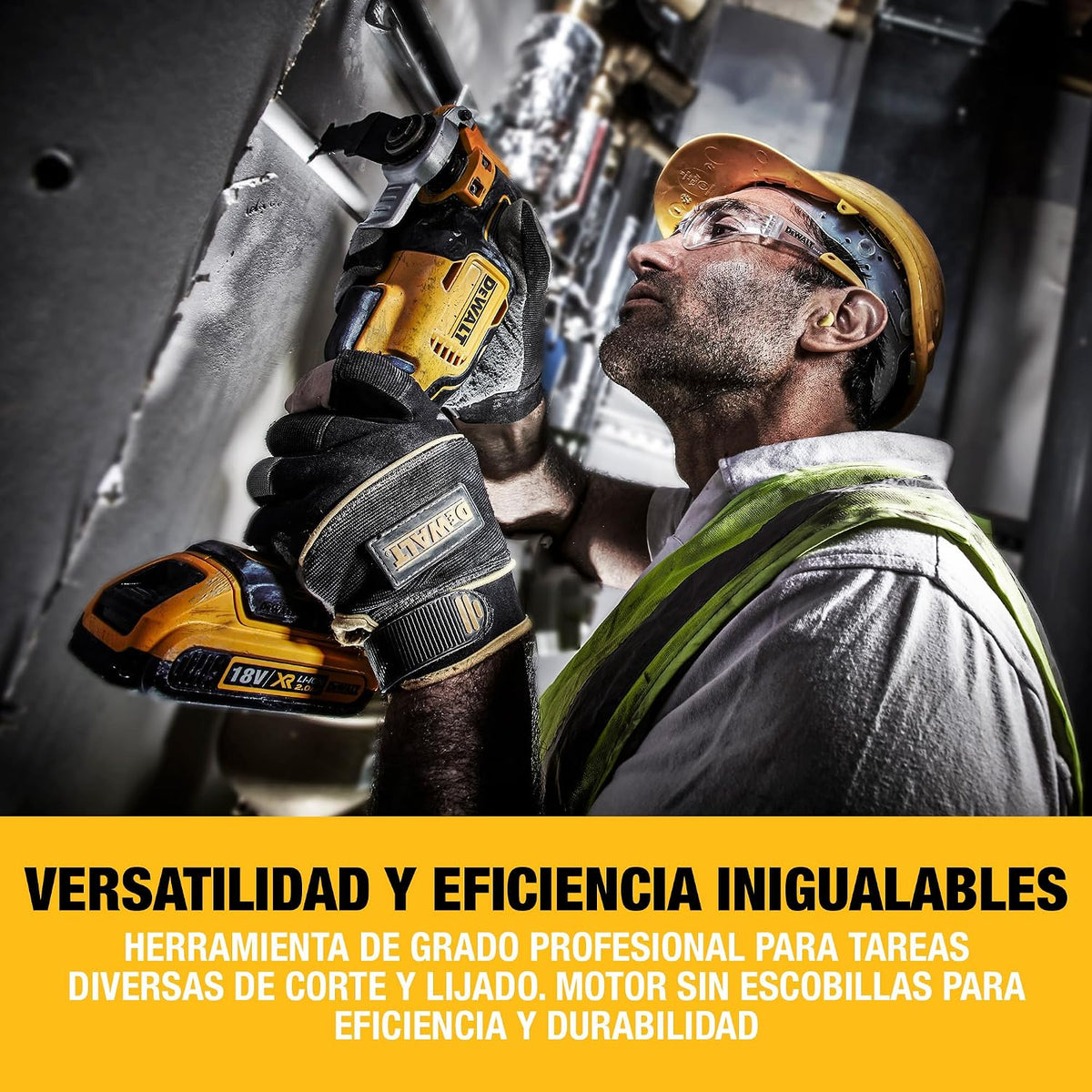 DEWALT Multiherramienta Oscilante Sin Escobillas 18V XR, Sin Batería ni Cargador, DCS355N-XJ