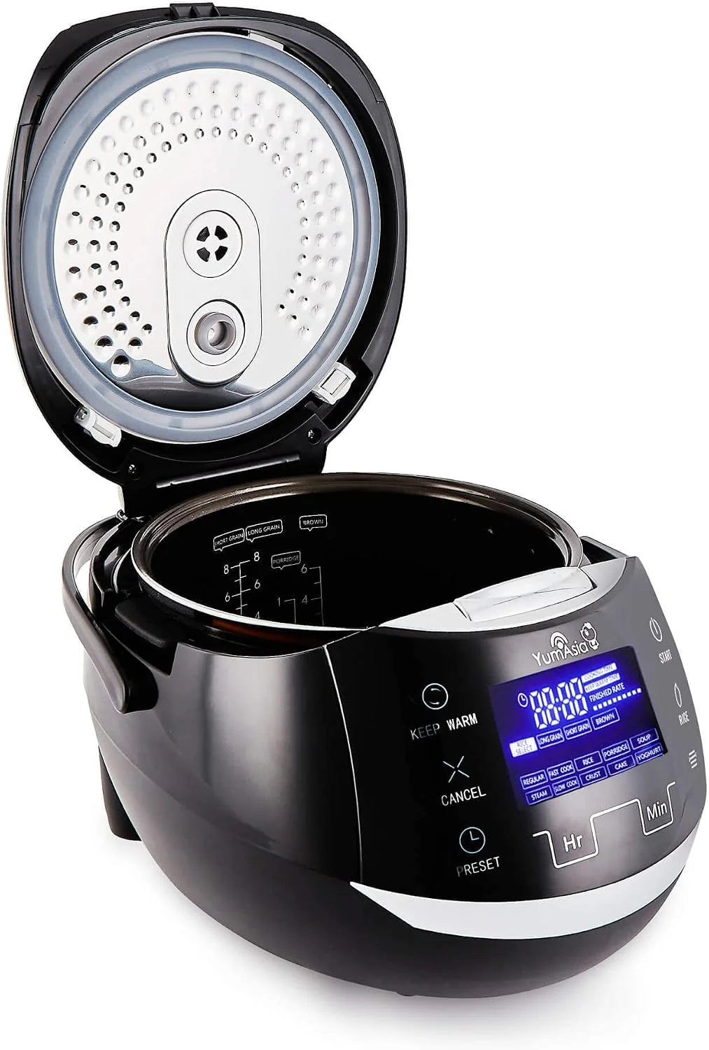 Yum Asia Sakura Olla arrocera con cuenco de cerámica y lógica difusa avanzada (8 tazas, 1,5 litros) 6 funciones de cocción de arroz, 6 funciones de multicocina, pantalla LED Motouch, 220-240V EU