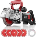 VEVOR Rozadora de Pared de Potencia Máxima 5000 W, Ranuradora de Pared 5460 RPM, Profundidad 50 mm, Anchura 40 mm con 5 Discos 160 mm, Línea Guía para Hormigón Ladrillo Mampostería Cableado Tuberías