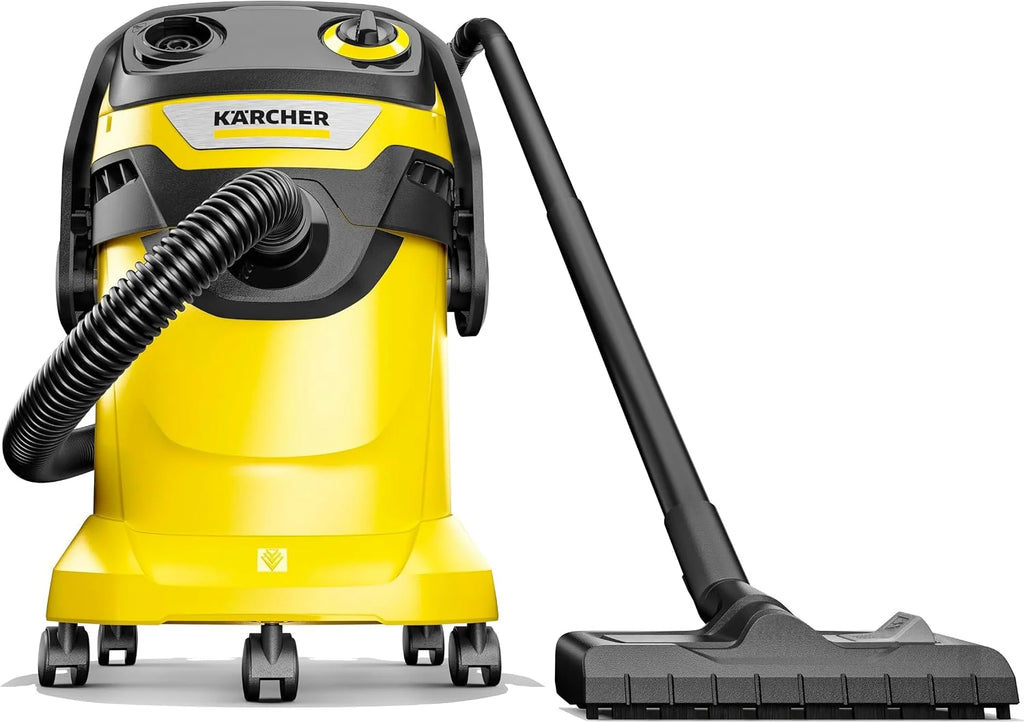 Kärcher, Aspirador en Seco y Húmedo WD 5 V-25/5/22, Filtro cartucho, 1100 W, Función soplado, Boquilla suelo y ranuras, Yellow/Black, Depósito de plástico 25 l, Manguera aspiración 2,2 m