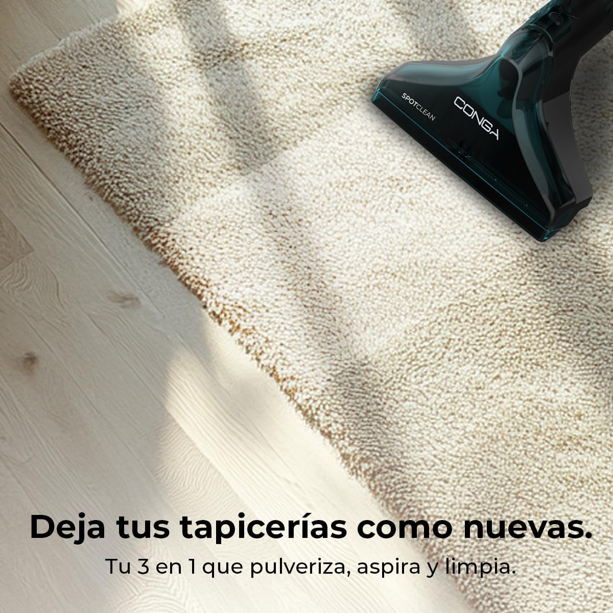 Cecotec Limpiador Aspirador de Tapicerías y Alfombras con Cable Conga 6000 Carpet&Spot Clean XXL Advance. 600W, 15kPa, Pulveriza, Aspira y Limpia, Depósito de Agua Limpia 1300ml, Radio de Acción 7m
