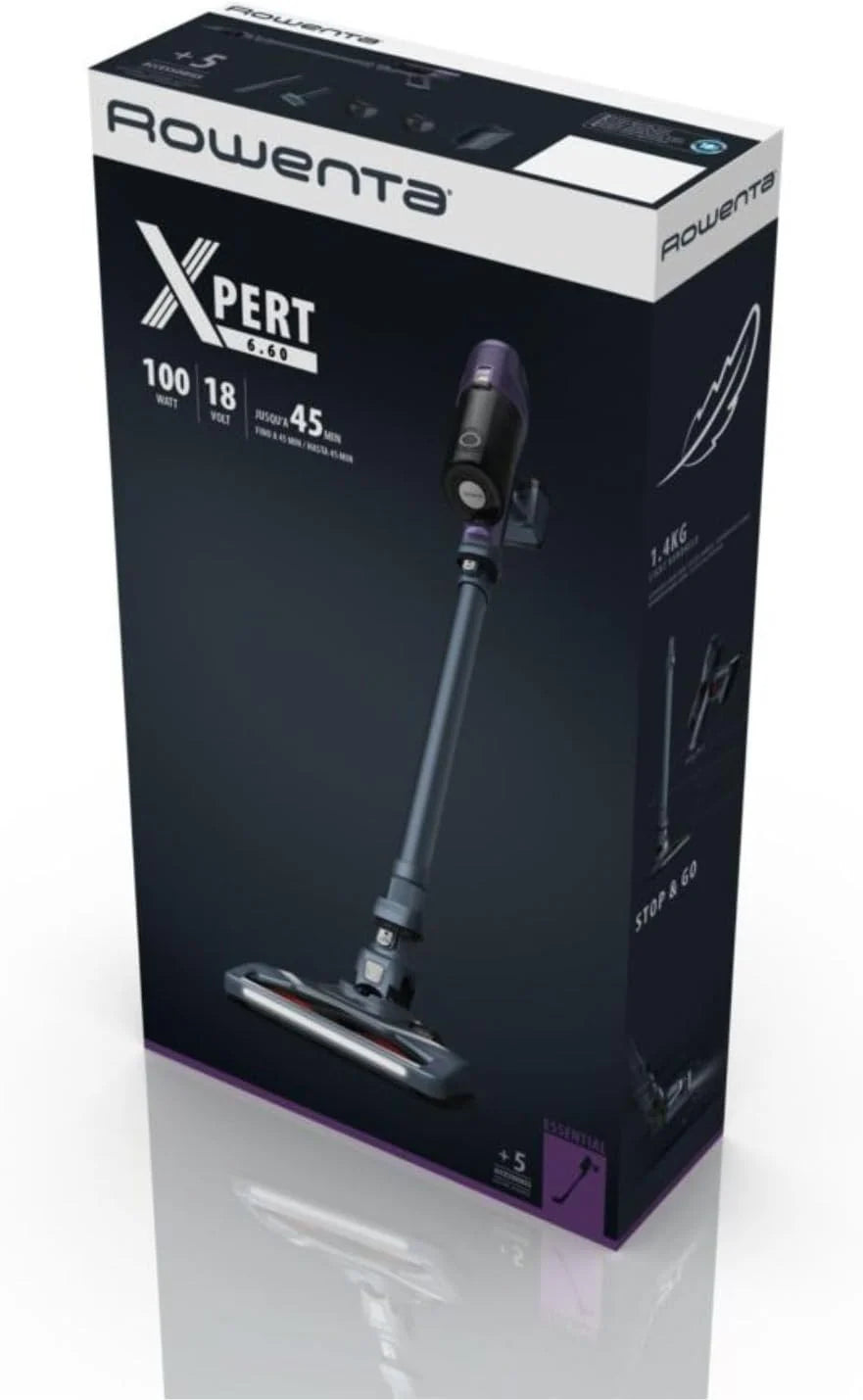 Rowenta X-Pert 6.60, Aspiradora Escoba Sin Cable, Lila
