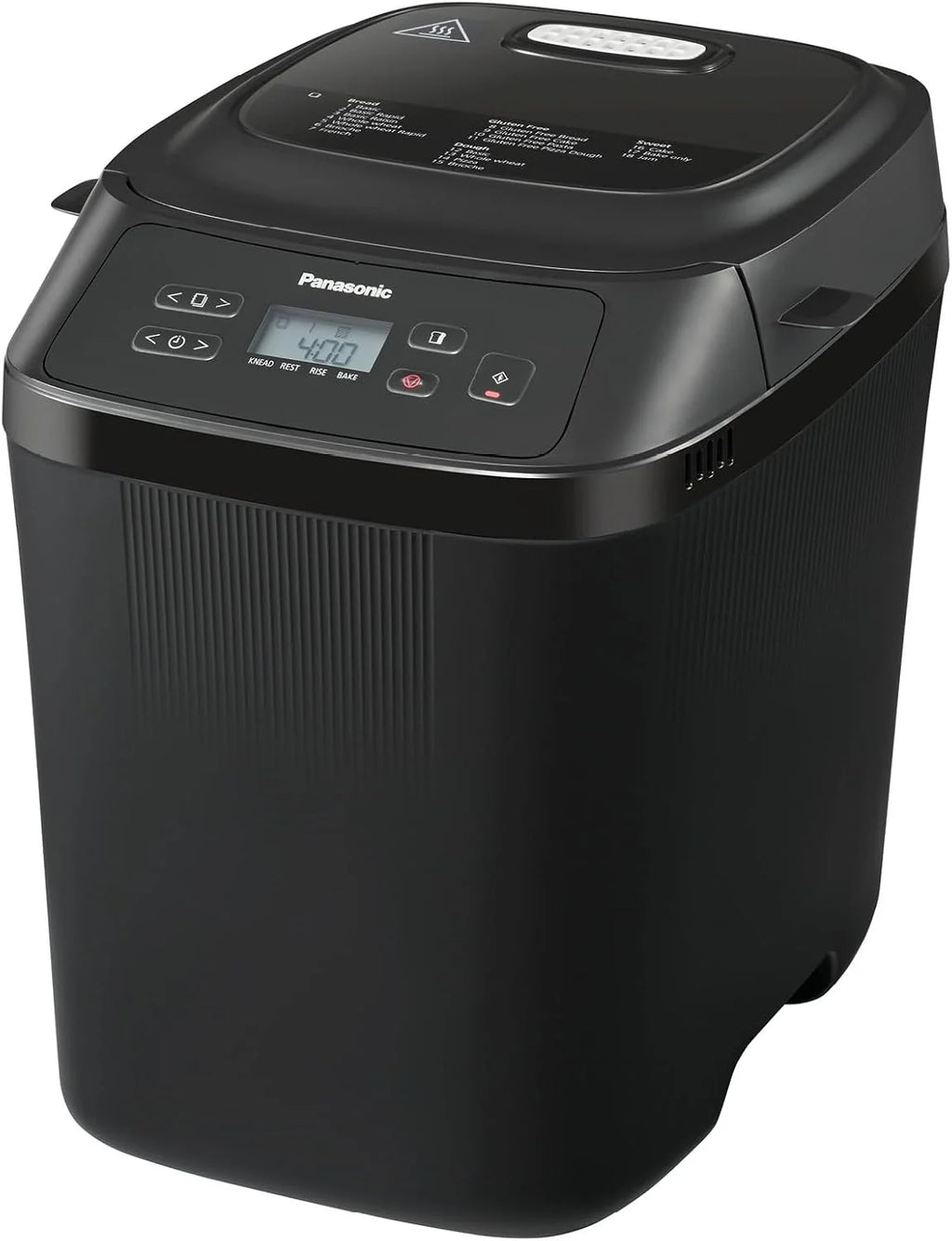 Panasonic SD-PN100KXE Mini Panificadora Automática para Hogares Pequeños, 4 Programas Sin Gluten, Diseño Compacto, 18 Programas Automáticos, Pantalla LCD, Pan Pequeño 200 o 400g, Negro