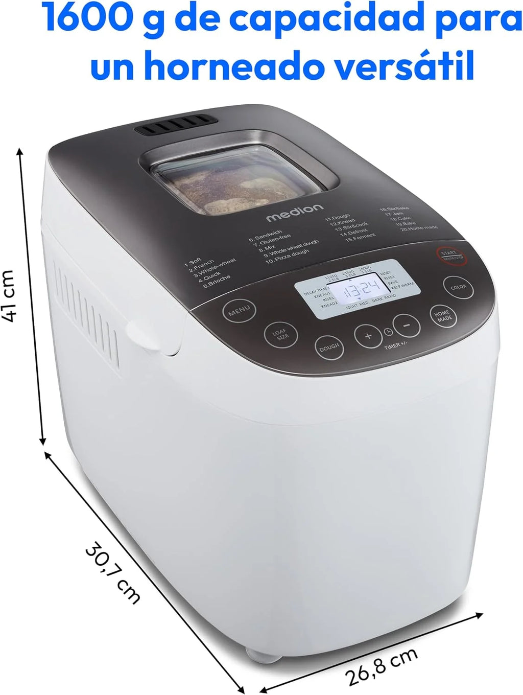 MEDION Panificadora, 950 W, hasta 1600 g