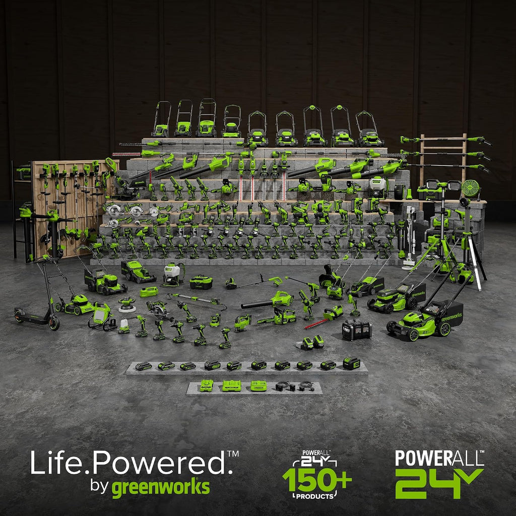 Greenworks 24V Fresadora De Madera Rebajadora sin cable, motor sin escobillas, 30000 RPM, control variable de 5 velocidades, sin batería ni cargador