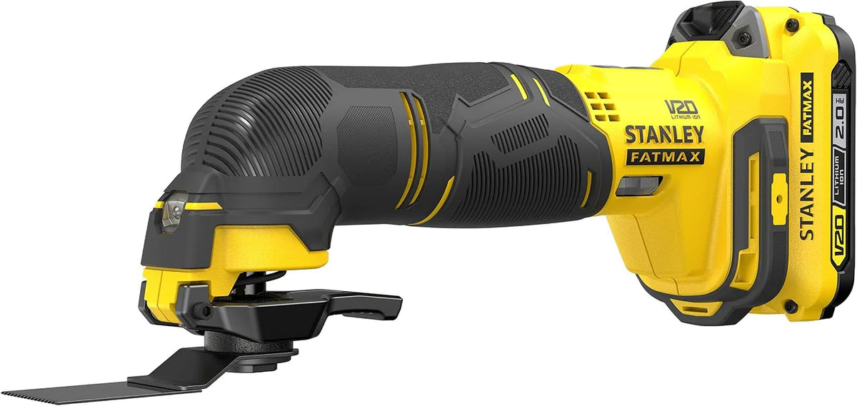 Stanley FATMAX SFMCE500D2K-QW - Herramienta Multifunción Rotativa Sin Cable, 8000-18000 oscil/min, Con 1 Maletín, 2 Baterías 2Ah, 1 Cargador Gama FATMAX V20 (18v)