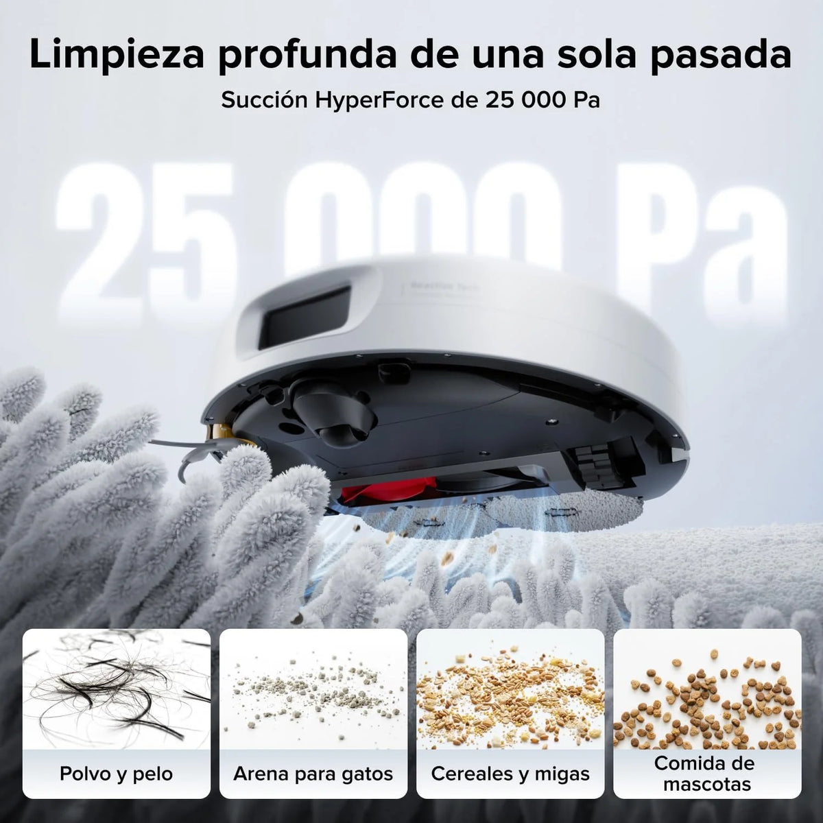 roborock Qrevo 2 Pro Set Robot Aspirador Succión Extrema de 25000 Pa,Blanco