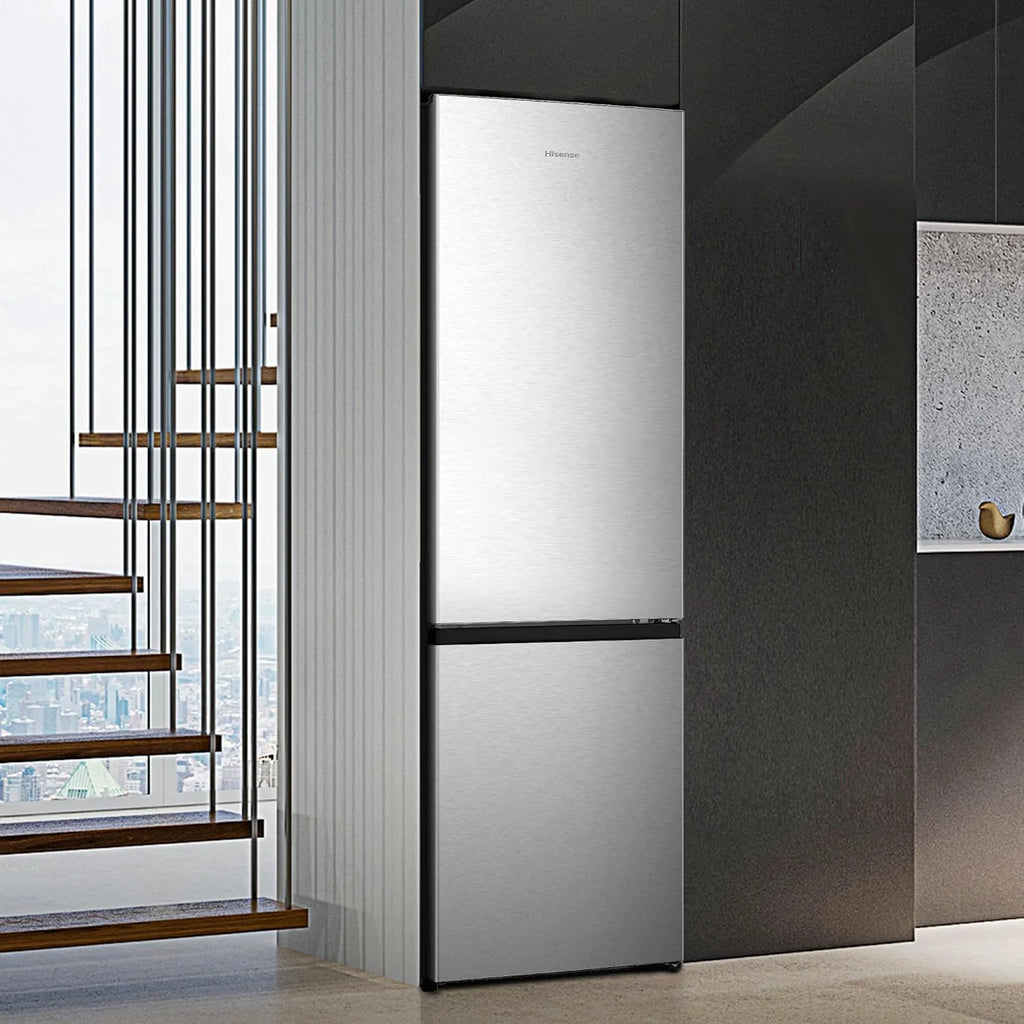 Hisense RB329N4ACE - Refrigerador combinado de instalación libre, Total No Frost con ventilación multiflujo, Inox Look, altura 180 cm, capacidad neta 255 L