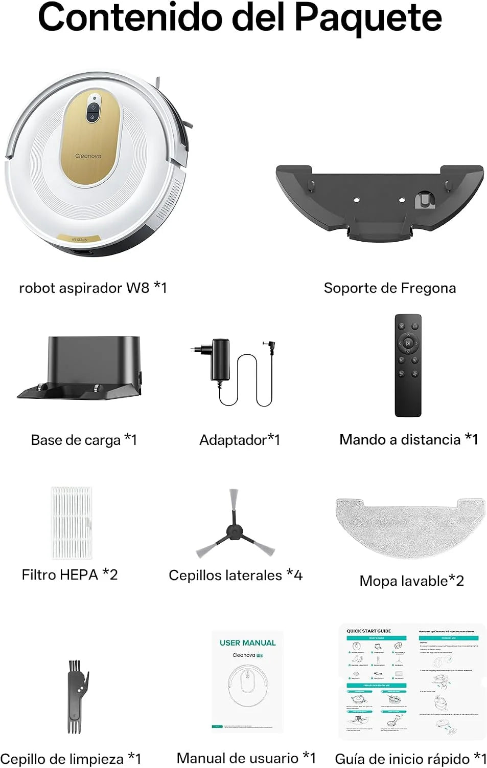Vexilar W8 Robot Aspirador 5000Pa, Antienredos,Larga Autonomía,3 Niveles de Ajuste,Silencioso,Fácil Programa,Robot Aspirador y Fregasuelos para Suelos/Alfombras/Pelo de Mascotas/Superficies Múltiples