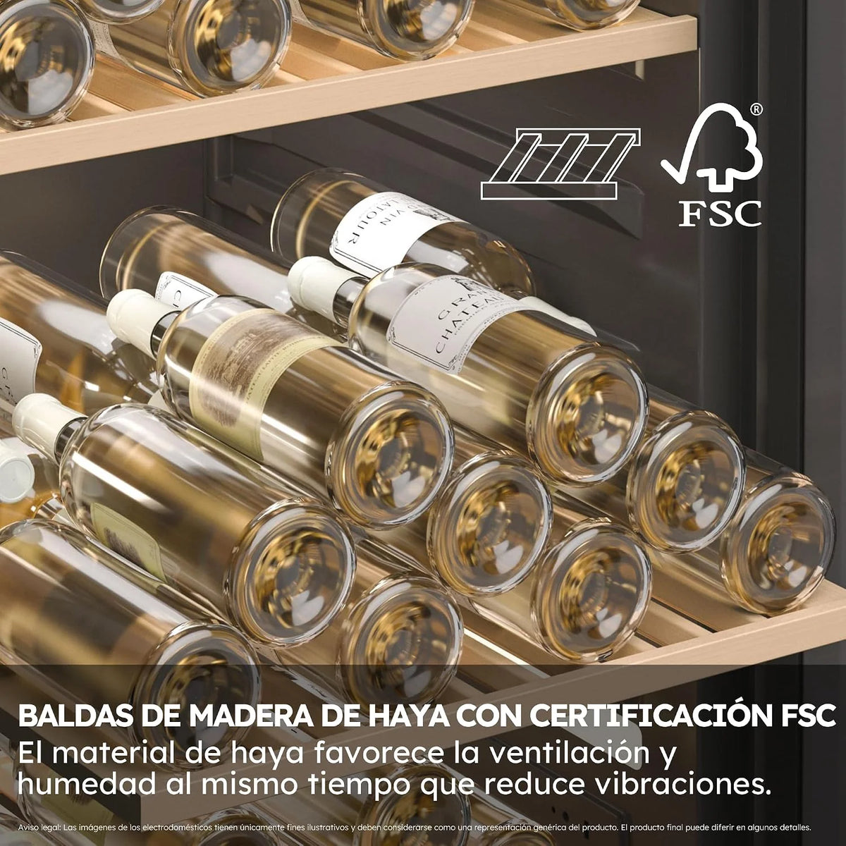 Haier Wine Bank 50 Series 5 HWS56GDG - Vinoteca de 56 botellas, 2 Zonas independientes, Estantes de madera, Filtro Anti-UV, Sistema Antivibración, Display Digital, Iluminación LED, 37 dbA, Negra