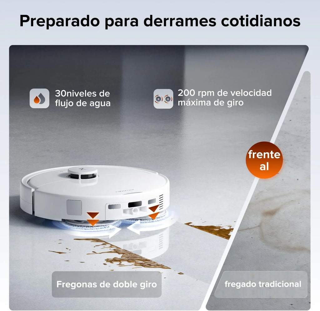roborock Qrevo 2 Pro Set Robot Aspirador Succión Extrema de 25000 Pa,Blanco