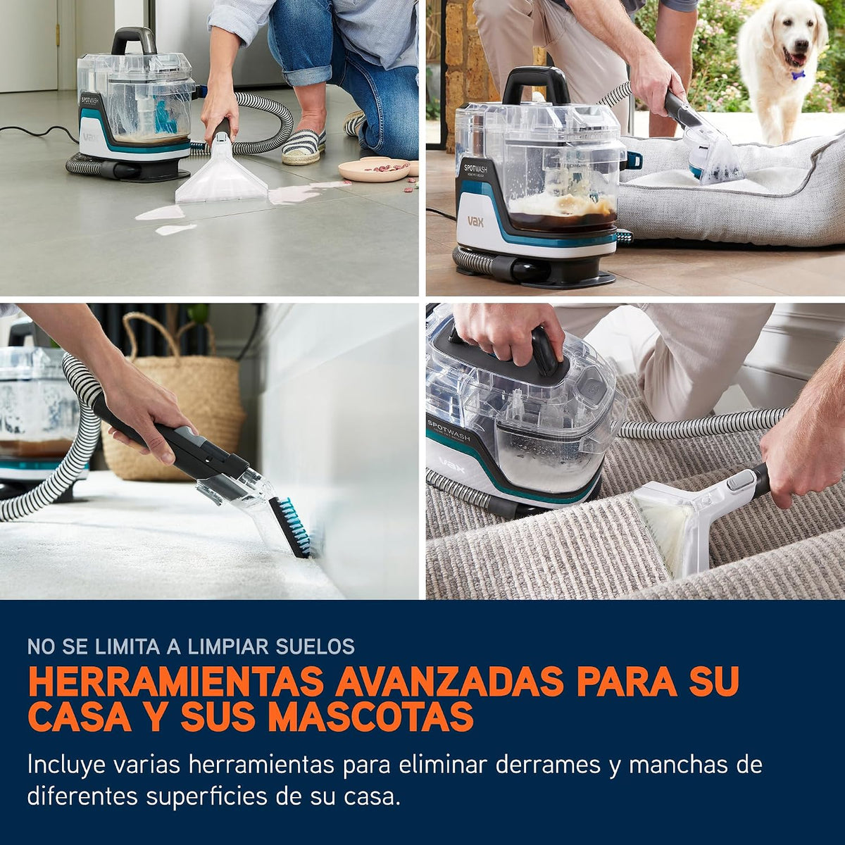 Vax SpotWash Home Duo Diseño para Mascotas Quitamanchas, para Alfombras, Tapicerías, Sofás, Coches, Limpieza de Mascotas de Alto Rendimiento, Secado Rápido, Tanque Mediano