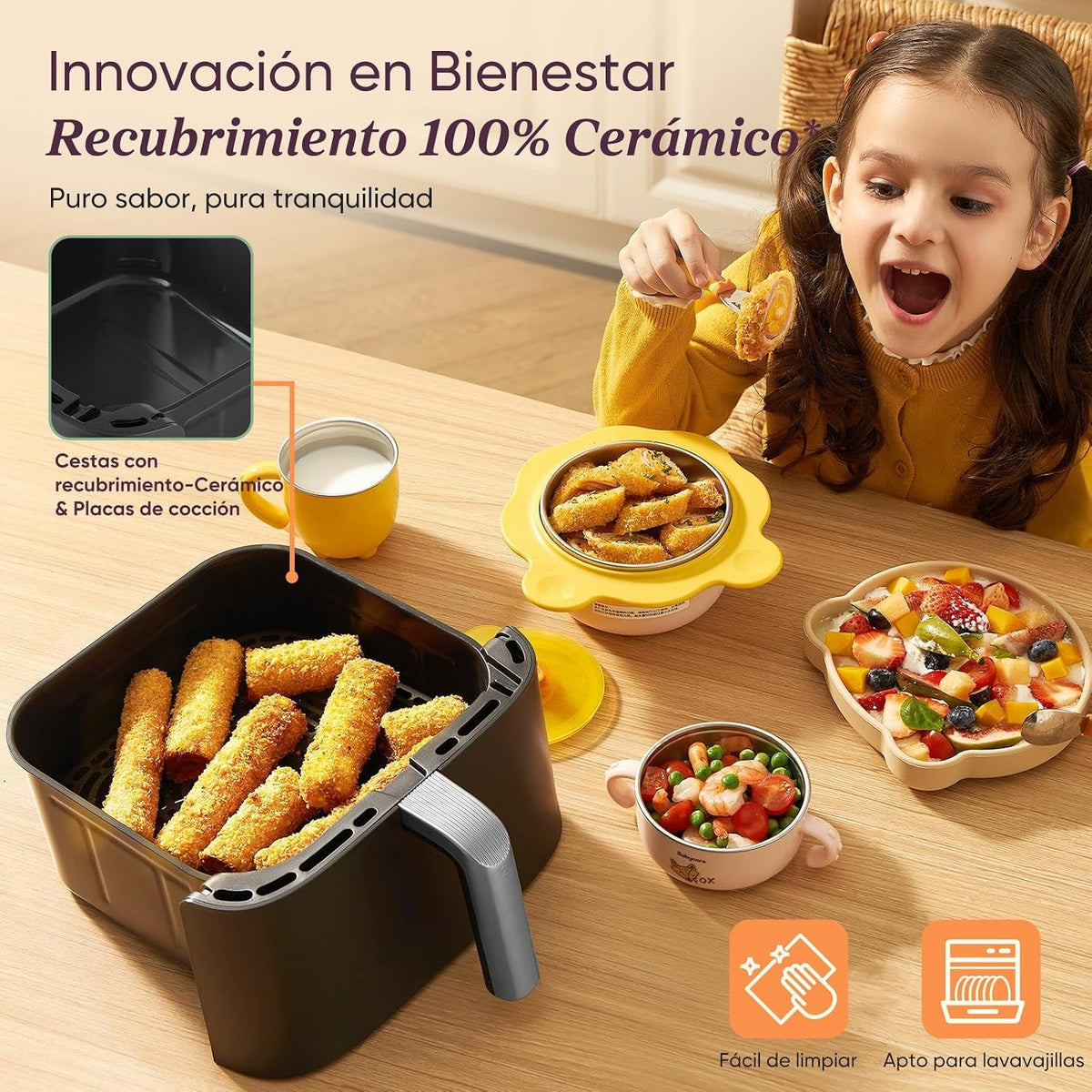 Cosori Freidora de Aire 10,8 L Turbo Tower Pro, Doble Cesta Vertical