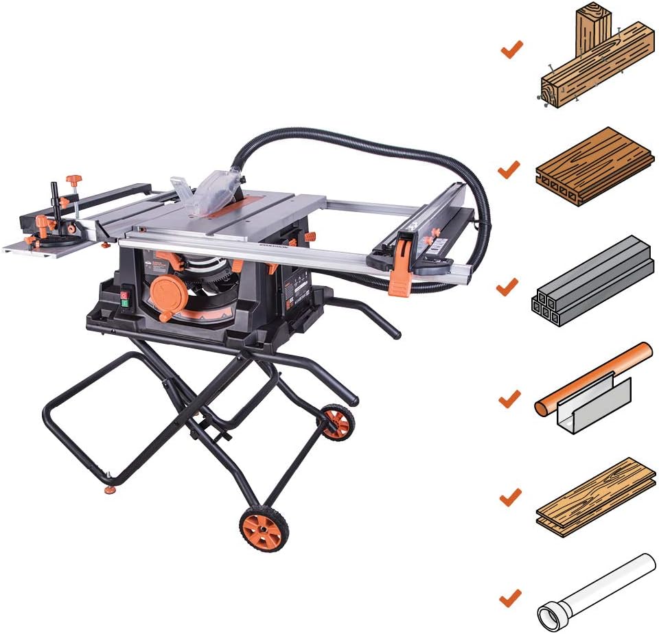 EVOLUTION POWER TOOLS 057-0003 Sierra de mesa multimaterial Rage 5-S, 1500 W, 230 V, 255 mm