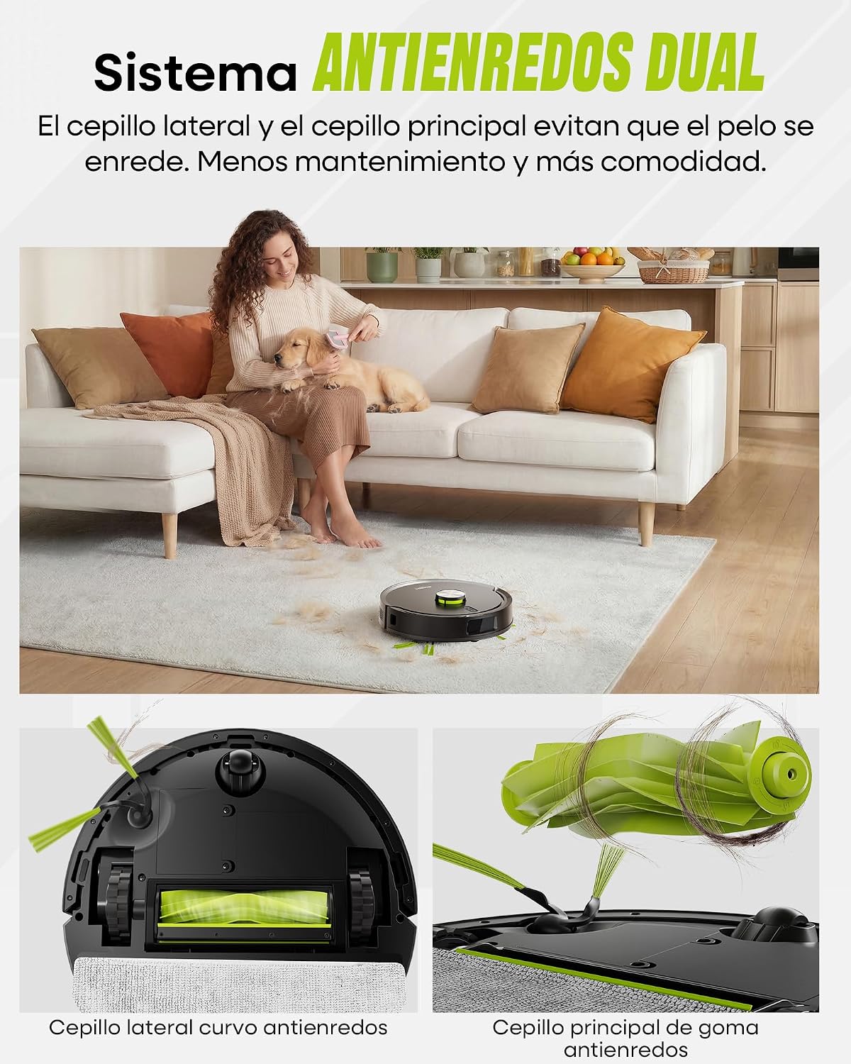 MONSGA Robot Aspirador y Fregasuelos 3 en 1 8000PA,Robot Aspirador Doble Sistema Antienredos, Obstacle Avoidance, 90 Día Self-Emptying, LiDAR Navegación, Control por App, 5 Mapas