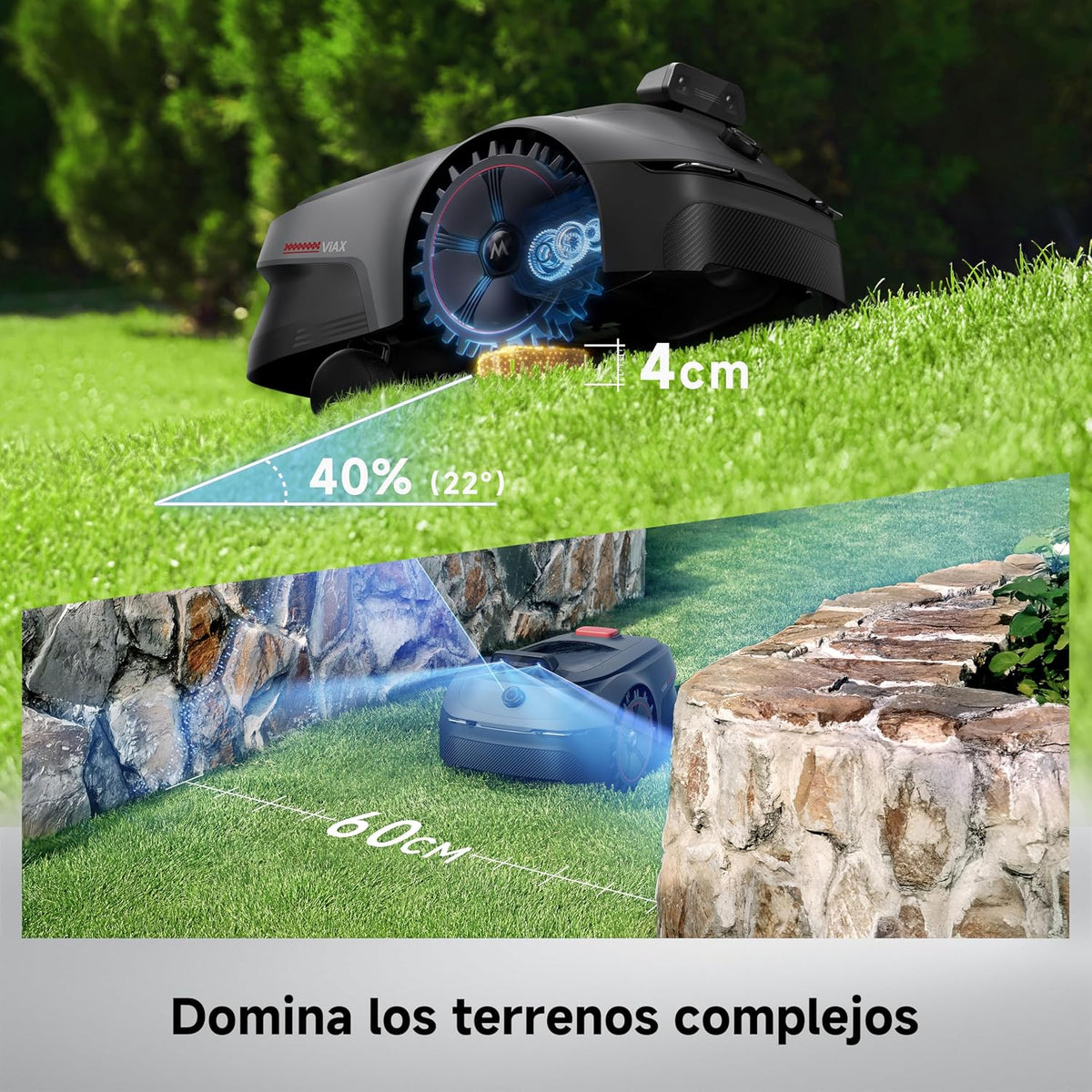 MOVA ViAX 500 Robot cortacésped LiDAR de 360° + Visión Dual con IA