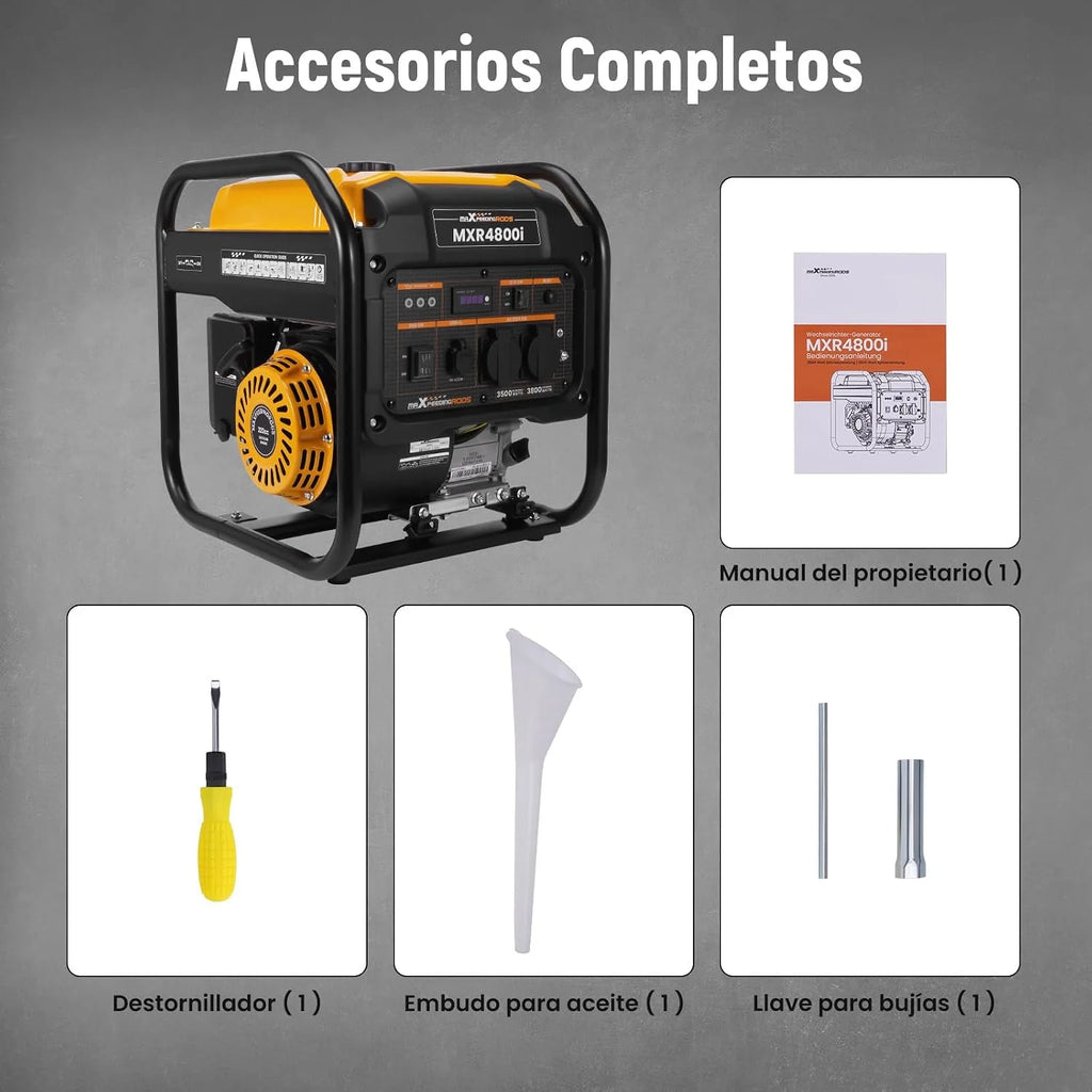 maXpeedingrods 3800W inverter generador portátil gasolina con two 230V/USB