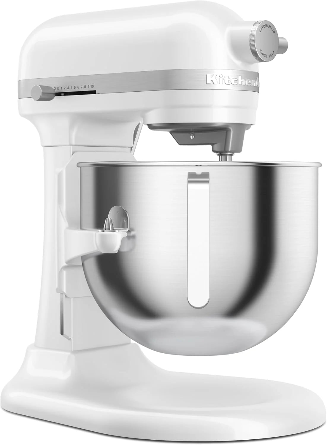 KitchenAid Batidora Amasadora Heavy Duty 6.6L, Engranajes Todo Metal, 11 Velocidades, Arranque Suave, Corte por Sobrecalentamiento, Bol 3 Puntos, Blanco