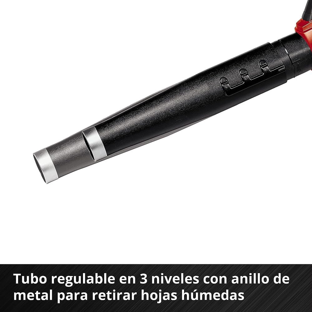 Einhell Soplador de Hojas a batería GE-LB 36/210 Li E-Solo Power X-Change (36 V, Iones de Litio, 210 km/h, 816 m³/h, Interruptor Turbo, Tubo de 3 escalones + Desmontable, sin batería ni Cargador)
