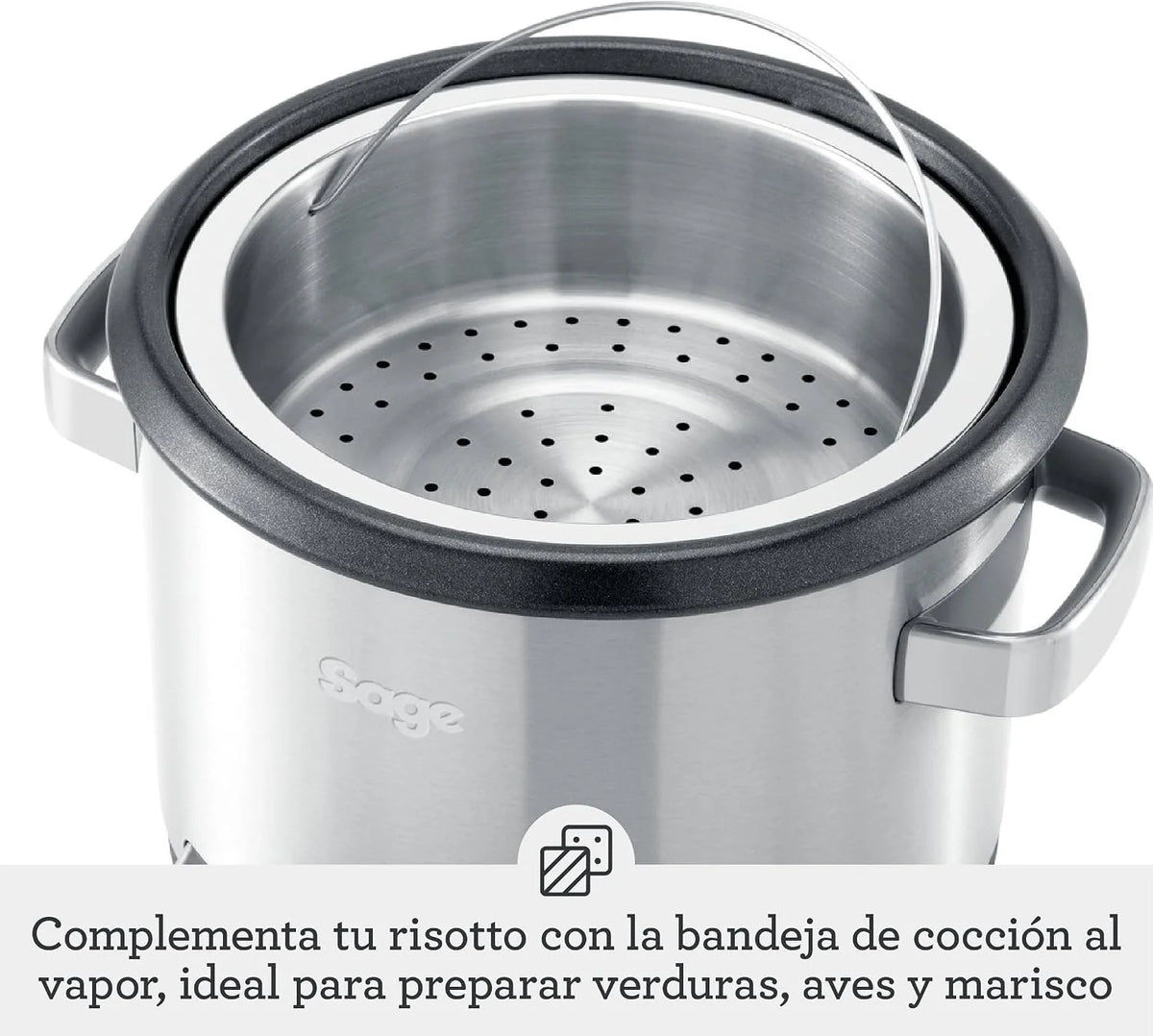 Sage Risotto Plus - Olla Arrocera para Risotto, Acero Inoxidable