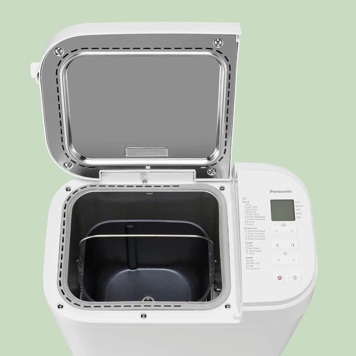 Panasonic SD-B2510WXE Panificadora Automática, 850W, Sensor de Temperatura, Temporizador Digital 13H, 25 Programas, Blanco