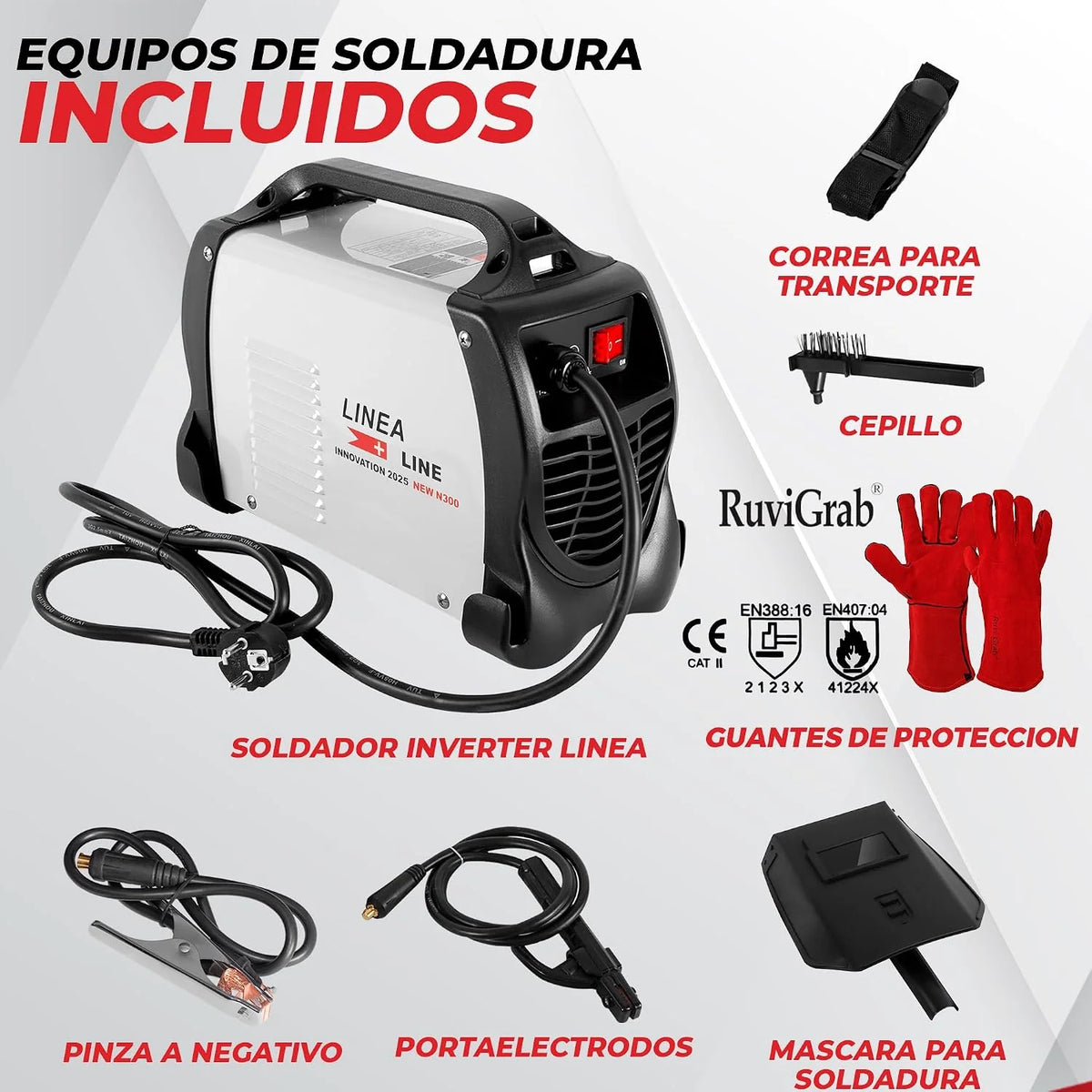 LINEA Soldador Inverter profesional 300A, Maquina de Soldar Electrodo