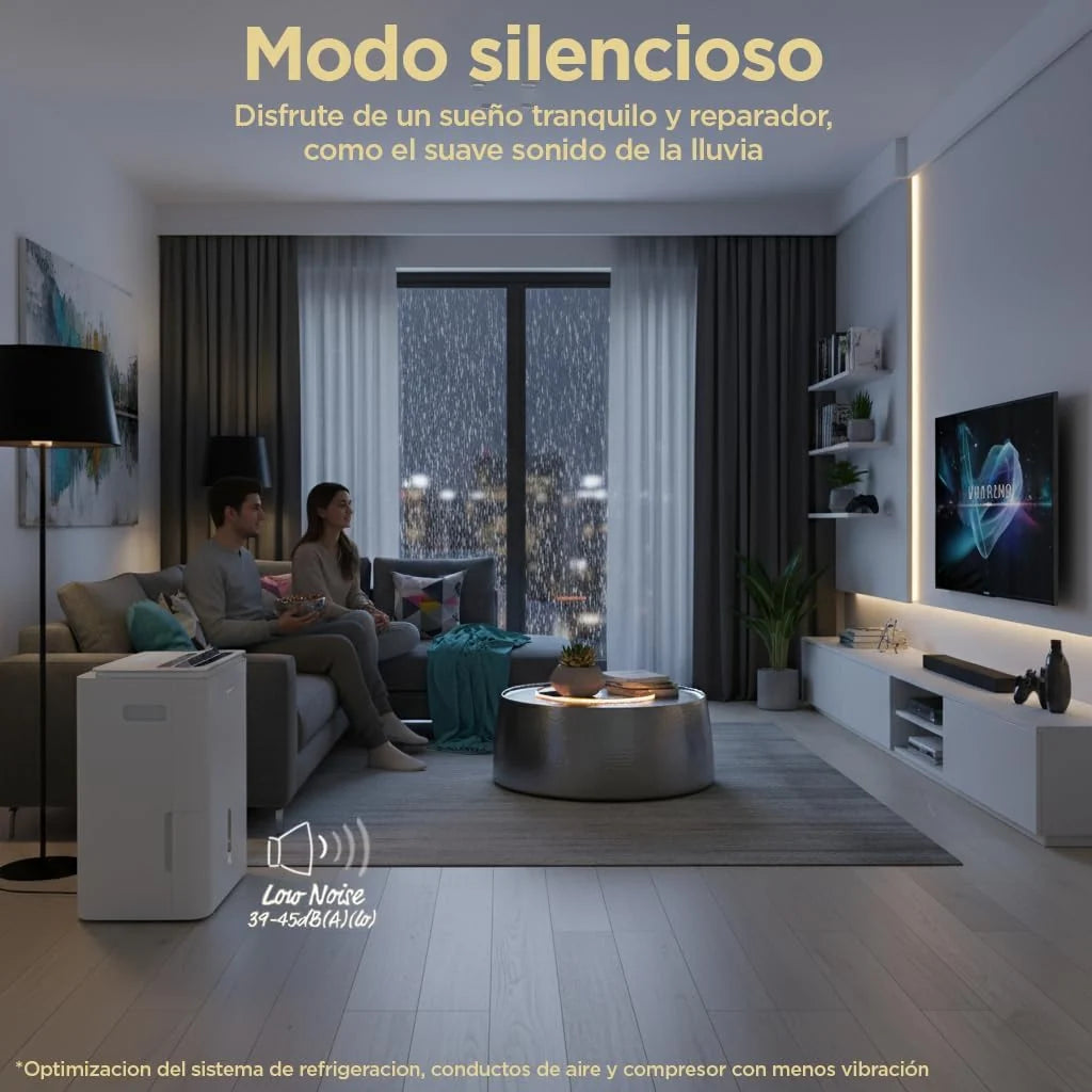 COMFEE' Deshumidificador de Humedad interior 20L / 2-EN-1 Purificador Eléctrico Silencioso con Ionizador, App/WIFI, 4 modos, Bajo Consumo con Depósito Extraible | Easy Dry 20 hasta 52 m² / 150 m³